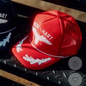 Ascot + Hart Captain eagle trucker hat Red